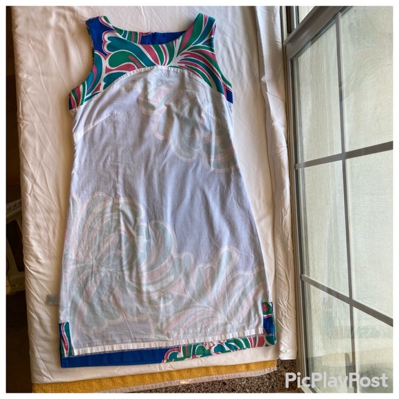 &Lilly Pulitzer Stephanie Shift Style#86273 Novelty Big Bang print Brewster Blue - Picture 11 of 16